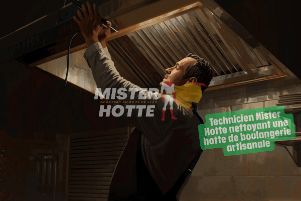 Technicien Mister Hotte nettoyant une hotte de boulangerie artisanale