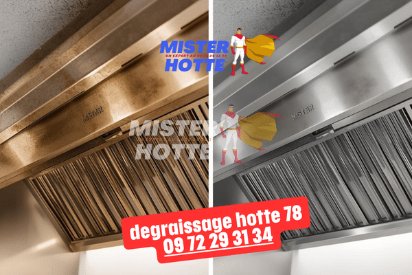 Technicien Mister Hotte nettoyant une hotte professionnelle dans les Yvelines