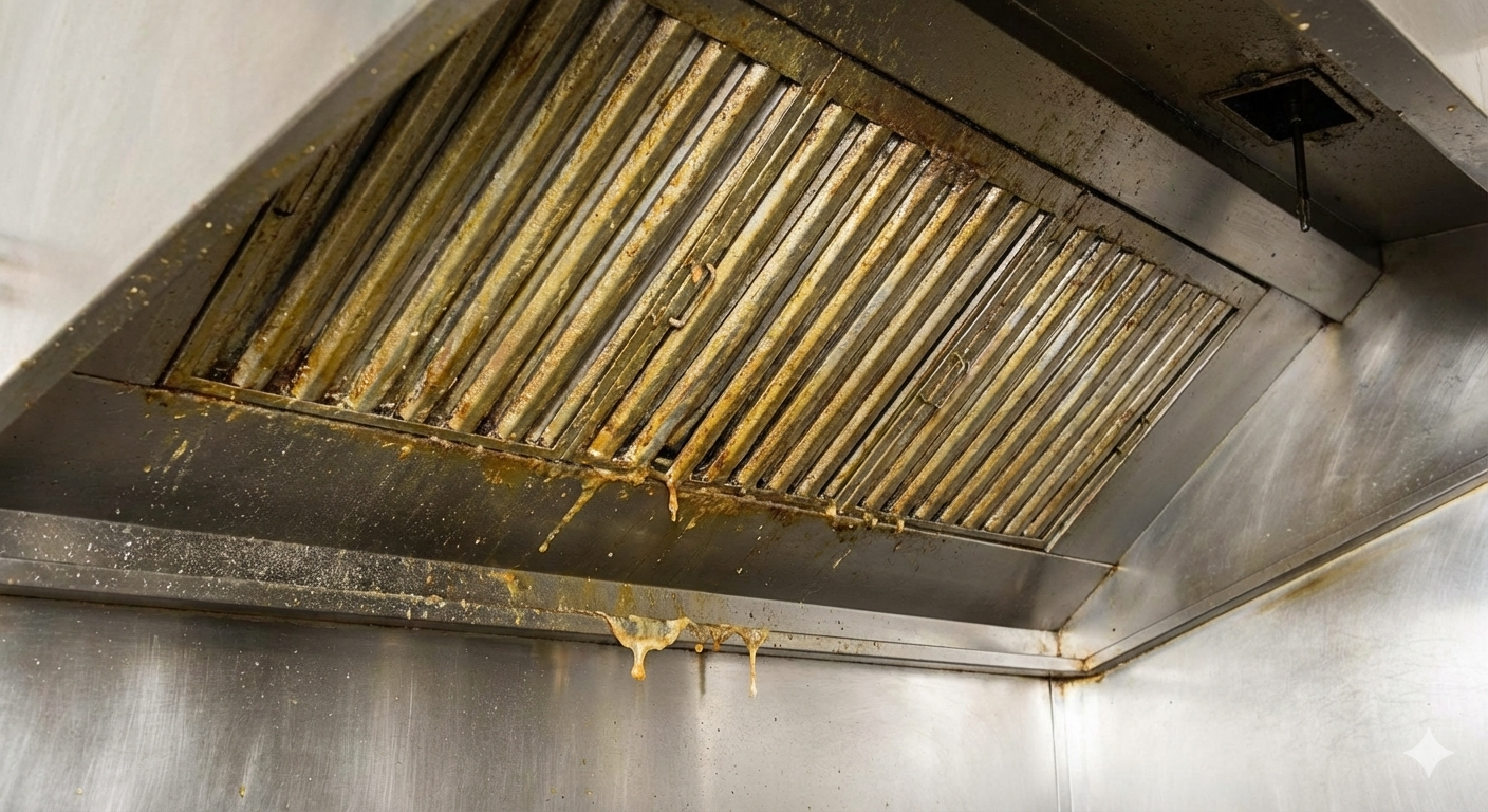 Avant - Dégraissage complet hotte